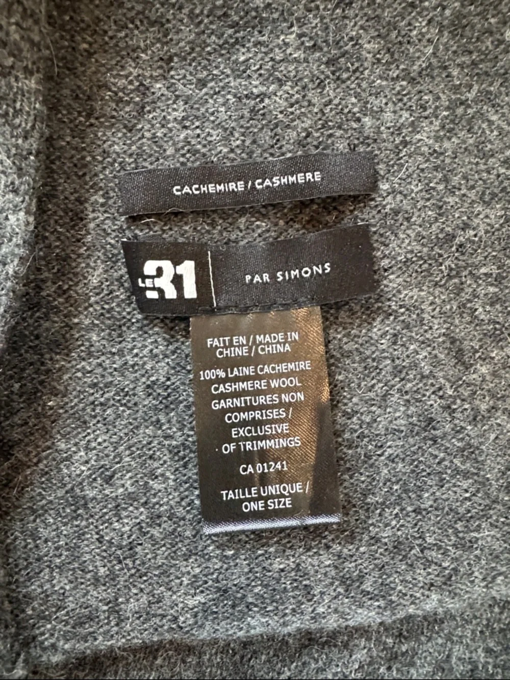 Men’s Cashmere Scarf, Dark Gray